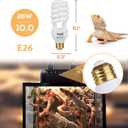 UVB Bulb for Reptiles, 10.0 26W UVB Light for Reptiles, Hygger zoo UVA UVB Reptile Light Bulb Reptile UVB Bulb UVB Light for Bearded Dragon Turtle Lizard Reptile Lamp Terrarium Lamp for Desert Reptile