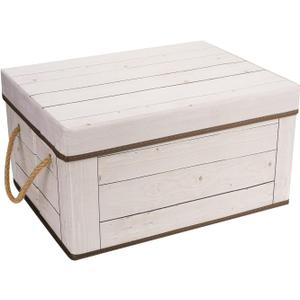 Livememory Memory Box for Keepsake, Decorative Storage Box with Lids and Handles - L15.7 x W11.8 x H7.9 In (Not Made of Wood) (B1- Beige Printed Wooden Grain)