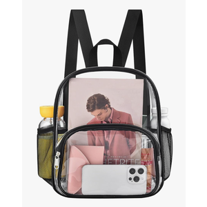 Clear Backpack for Stadium Events Clear Backpack 12x12x6 with Front Pocket for Concert Sport Fashion Women Backpack Events Work Travel