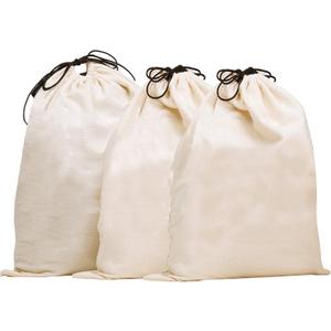 MISSLO Set of 3 Cotton Breathable Dust-Proof Drawstring Storage Pouch Bag, (Pack 3 XL)