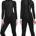 Full Mens Womens Wetsuit 3mm Neoprene Diving Scuba Swimming Thermal Wet Suits Front/Back Zipper Cold Water Warm Swimsuit, XS