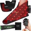 Lunix LX24 Red Light Therapy for Feet, Near Infrared Therapy for Circulation & Joint Support with Vibration, Portable, Rechargeable, Adjustable Intensity, Black