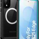 Lanhiem Magnetic for Samsung Galaxy S25 Edge Phone Case, IP68 Waterproof Dustproof Case with Built-in Screen Protector, Rugged Full Body Protective Cover for Galaxy S25 Edge 6.7 Inch, Blue
