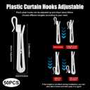 2 x 50Pcs Plastic Curtain Hooks 70mm/2.75inch Ratchet System Pinch Pleat Curtain Hooks,Adjustable Pinch Pleat Hooks for Window Curtain Door Curtain Shower Curtain