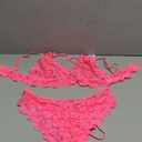 Namifin Women Lingerie Set Lace Bralette and Panty Set Strappy Lace Lingerie (X-Large, Pink)