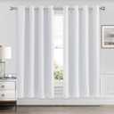 CUCRAF Grayish White Blackout Curtains 63 Inches Long, Thermal Insulated Noise Reducing Grommet Window Drapes for Bedroom & Living Room(52x63 Inch, 2 Panels)