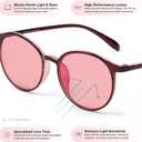 BRADDELL Indoor FL-41 Rose & Outdoor FL-60 Brown Tinted Migraine Light Sensitivity Glasses for Fluorescent LED Glare, Photophobia and Concussion (MEDIUM-SMALL)