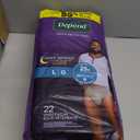 Depend Night Defense Adult Diapers, Incontinence Underwear for Men, Disposable, Overnight, Large, Grey, 22 Count