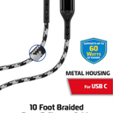 Adaptive Fast Charger Wall Charger, 10 Foot Braided Sync