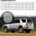 Front Left Driver Side Bottom Synthetic Microfiber Leather Medium Gray Seat Cover Compatible with Toyota 4Runner 2003 2004 2005 2006 2007 2008 2009