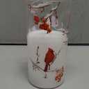 GenSwin Red Bird Glass Flameless Candles with Remote Timers, Battery Operated 3D Wick Led Flickering Light, Real Wax Pillar Candles for Christmas Home Decoration(Pack of 3, 3x456)