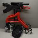 Drive Medical RTL10266 Nitro Euro-Style 4-Wheel Rollator Walker With Seat, Red