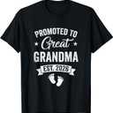 Promoted to Great Grandma Est 2026 Pregnancy Announcement T-Shirt, Size L
