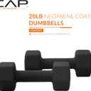 CAP Neoprene Dumbbell Pair, Non-Slip Grip, Black, 20 lb Pair