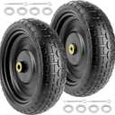 13" Flat Free Wheels with 5/8" Bearings,2.17" Offset Hub - 13-Inch Gorilla Cart Tires,4.00-6 Solid Tires and Wheels Replacement for GOR Garden Carts,Hand Truck Wheel,Yard Trailer - 2 pcs | By Vypart