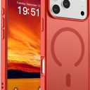 SUPFINE Magnetic for iPhone 17 Pro Max Case (Compatible with MagSafe)(Military Grade Drop Protection) Translucent Matte Shockproof with Anti-Fingerprint Phone Cover 2025,Red
