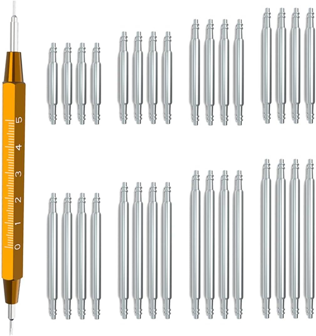 Wellfit Spring Bar Tool with 32pcs Heavy Duty Stainless Steel Watch Band Pins
