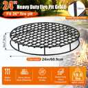 24" Fire Pit Grate Round Heavy Duty Steel Raised Firepit Grate