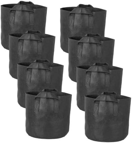 PAMINGONO 4pcs Non-Woven Plant Growing Bags Thickened Drainage for Vegetables Air Permeable Nursery Bags for Optimal Root Growth Convenient Use Garden Patio