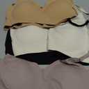 DEANGELMON V Neck Bra Padded Seamless Adjustable Straps Bralettes Everyday Basic Sleeping Bras Multiple Pack L