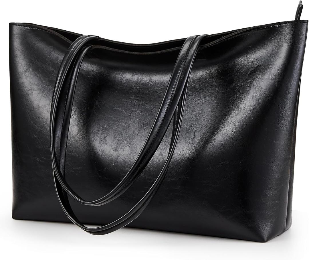KALIDI Tote Bag Zipper Shoulder Bag Faux Leather Purses Satchel for Women Casual Handbag Work Dating College