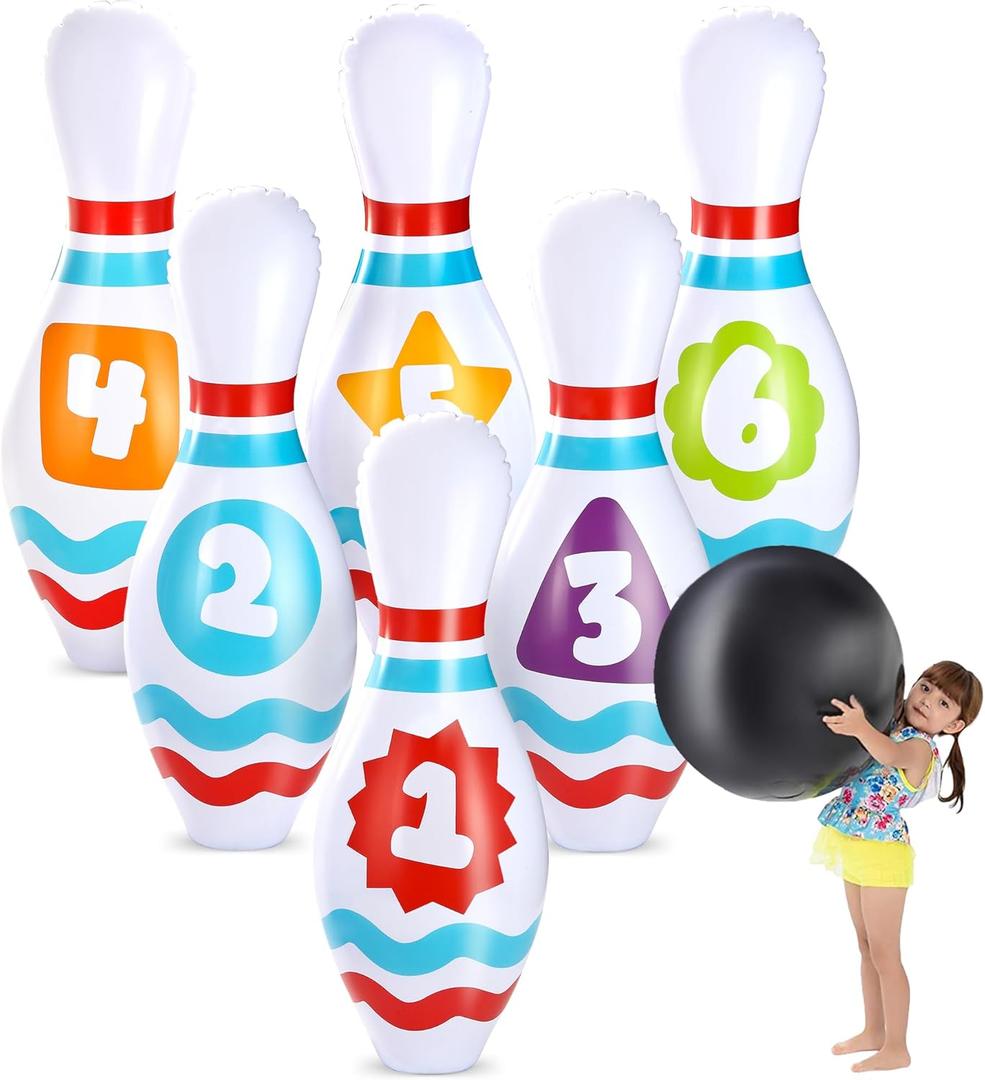 JOYIN Giant Inflatable Bowling Set for Kids and Adults, Christmas Birthday Party Games, Kids Education Motor Skills Toys JOYIN Giant Inflatable Bowling Set for Kids and Adults, Christmas Birthday Party Games, Kids Education Motor Skills Toys