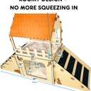 OtterPets Extra Large Bunny Hideout, Cozy Rabbit Castle with Fleece Mats, Wooden Rabbit Hideout, Bunny House Indoor Indoor, Chinchilla, Guinea Pig House (Pet Safe Wood Joints)