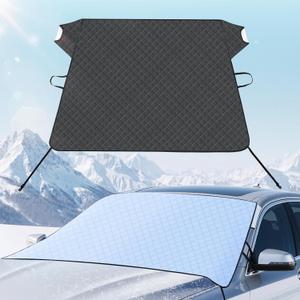 FLORICH Car Windshield Cover for Ice and Snow Heavy Duty 600D Oxford Fabric with Side Mirror Cover,Standard Winter Frost Hail Protector for Most Car, Truck, SUV, Van and MPV (66x 47Inch)
