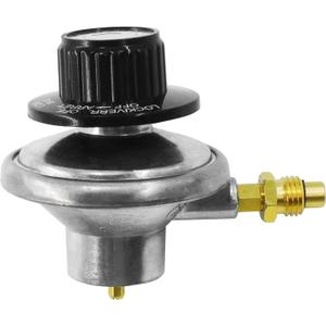 MENSI Low Pressure 1 LB Propane Adjustable Regulator with M12X1.5 Male Adaptor Nozzle for Camping Grill (silver)