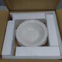 White Pearl Melamine Dinnerware Set, 12-Piece Plastic Dinner Dishes Set, Service for 4 Unbreakable Kitchen Plates and Bowls Set