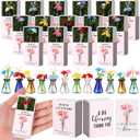 36 Sets Mother's Day Bulk Gifts for Women Teacher Nurse Appreciation Positive Mini Bud Vases with Flower Office Desk Decor Mini Box Breathing Thank You Gifts for Graduation Coworker Staff (Mix Color)