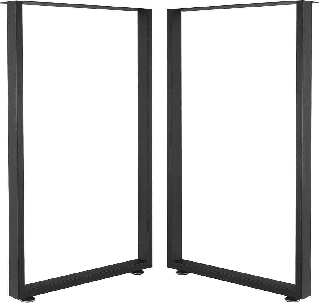 Metal Table Legs for Desk, Heavy Duty Square Tube Iron, DIY Furniture Legs for Dining and Coffee Table, Computer Desk, Workbench, Meeting Room Table (28, Rectangle 4x2)