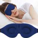 ZGGCD Sleep Mask for Side Sleeper, Light Blocking Sleeping Eye Mask for Women Men, 3D Contoured Cup Night Blindfold, Luxury Eye Cover Eyeshade with Adjustable Strap for Travel, Nap, Blue