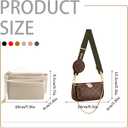 Soyizom Purse Organizer Insert Fits for Multi Pochette Accessories Bag Series perfectly,2 Packs in One Set Inserts Tote Bag Organizer Pouch Inside Add Zipper Pocket & Keychain,Beige