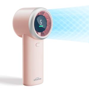 WHATOOK Portable Handheld Mini Fan: High Speed Cooling Fan, 10 Hours Battery Life, USB Rechargeable, Small Essentials for Women, Beach Travel, Vacation (Pink)