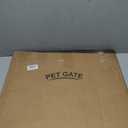 Malier Dog Gate with Door, 34-55" Extra Wide Full Metal Pet Gate Short Dog Gate for Stairs, Pressure Mount 20'' Tall Puppy Gate, Easy Step Over Low Gate for Doorways (White)