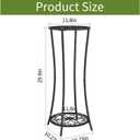 YINMIT Plant Stand Indoor Outdoor, 2 Tier Metal Potted Holder Rack, Flower Pot Stand Shelf, Heavy Duty Round Supports Rack, Corner Plant Shelf for Balcony Garden Patio Living Room (Black-Iron)