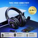 EKSA E900WT Wireless Gaming Headset for PC Ps5 Ps4, 2.4 Ghz USB&Type-C Gaming Headphones with Microphone, 30ms Latency, 80H Battery Bluetooth Headphones for Switch, Laptop, Mobile, Mac