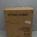 SYNCVIBE Bathroom Can with Soft-Close Lid 3.5 Gallon Stainless Steel Garbage Can with Removable Inner Slim  Bins for Bedroom, Office(Matte White)