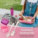 My Vesperbox Lite  Mini Lite - Kids Bento Lunch Box  Extra Durable Lunchbox for Toddlers and School  Leakproof, Child-Friendly, Ideal for Daycare, Preschool & Elementary School (Lite - Purple - 23x17,5x5cm)