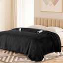 Yokimisu Electric Blanket King with Dual Control-100x90 Soft Double-Sided Flannel Heating Blanket, 9 Heat Levels & 10 Hours Timer Heated Throw, Machine Washable, Gift for Mom Dad - Black