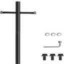 80 Inch Outdoor Lamp Post Weather-Resistant Black Steel Light Pole with Cast Iron Cross Arm for Driveway, Front Yard, Pathway Direct Burial Installation1Pack