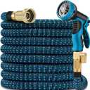 50 ft Expandable Garden Hose - All New 2026 Retractable Water Hose with 3/4" Solid Brass Fittings, Extra Strength Fabric - Flexible Expanding Hose with 10 Pattern Spray Nozzle