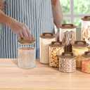 DOITOOL Wood Mason Jar Lids with Silicone Sealing Ring, 4 Inch Round Wide Mouth Acacia Wood Canning Jar Lids Covers with Handle