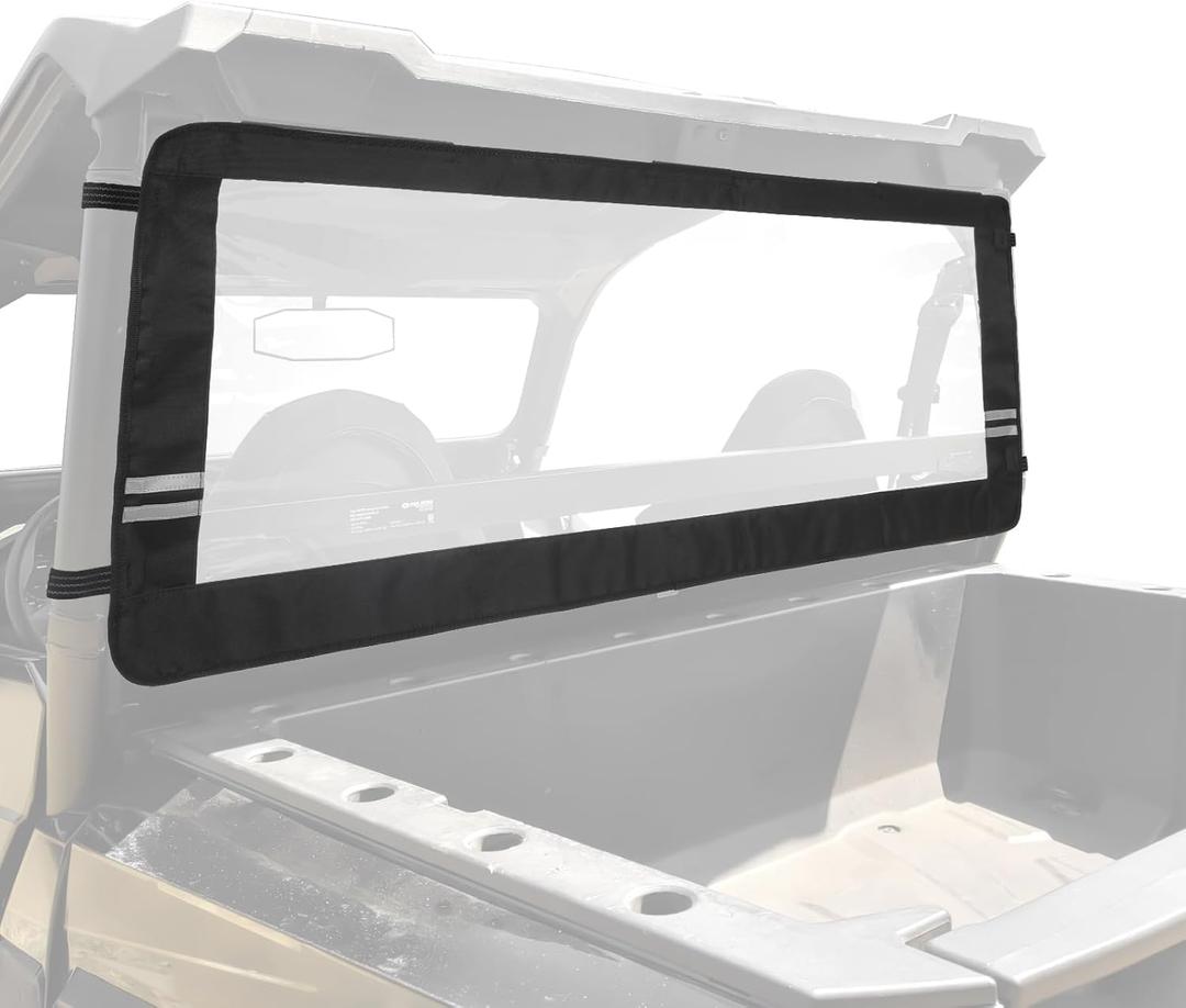 Soft Rear Windshield for Ranger UTVs, Back PVC Window Ultra-Clear, Compatible with Polaris Ranger 1000/Crew (2020-2024), XP 1000/Crew XP 1000 (2017-2024), XP 900 (2013-2019), Crew XP 900 (17-19)