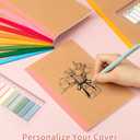30 Pack Lined Notebook Journals Bulk, A5 College Ruled Composition Notebook, 8.3x 5.5,Kraft Cover with Rainbow Spines, 15 Colors 60 Pages for School Office Travel