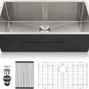 30 Kitchen Sink Undermount - Lordear 30 x 18 inch Undermount Sink 16 Gauge Stainless Steel Deep Single Bowl Under Counter Rectangular Handmade Sinks Basin
