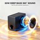 Sound Bar with Subwoofer, Soundbar for TV Speaker Sonicwave 2.1 CH 120W Detachable 2-in-1 Home Audio System with DSP Bluetooth 5.3 Soundbar, ARC/Optical/AUX for Movies Music Gaming