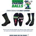 I'D RATHER BE CHASING Funny Mens Socks, Golf & Pickleball Gifts for Men, Golfers Unique Crew Sock, Golfing Gift Accessories (Black)