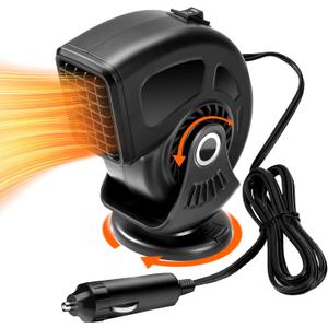 12V Car Heater- 2 in 1 Heating & Cooling Fast Heating Defrost Defogger- Portable Car Heater that Plugs into Cigarette Lighter- Defroster for Car Windshield Dashboard Car/SUV/Taxis